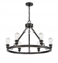 Innovations Lighting 830-BK-LED - Saloon - 6 Light - 30 inch - Matte Black - Chain Hung - Chandelier