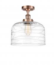 Innovations Lighting 916-1C-AC-G713-L-LED - Bell - 1 Light - 12 inch - Antique Copper - Semi-Flush Mount