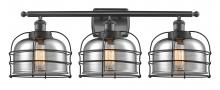 Innovations Lighting 916-3W-BK-G73-CE-LED - Bell Cage - 3 Light - 26 inch - Matte Black - Bath Vanity Light