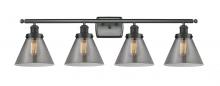 Innovations Lighting 916-4W-BK-G43-LED - Cone - 4 Light - 38 inch - Matte Black - Bath Vanity Light