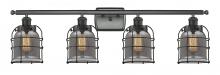 Innovations Lighting 916-4W-BK-G53-CE-LED - Bell Cage - 4 Light - 36 inch - Matte Black - Bath Vanity Light