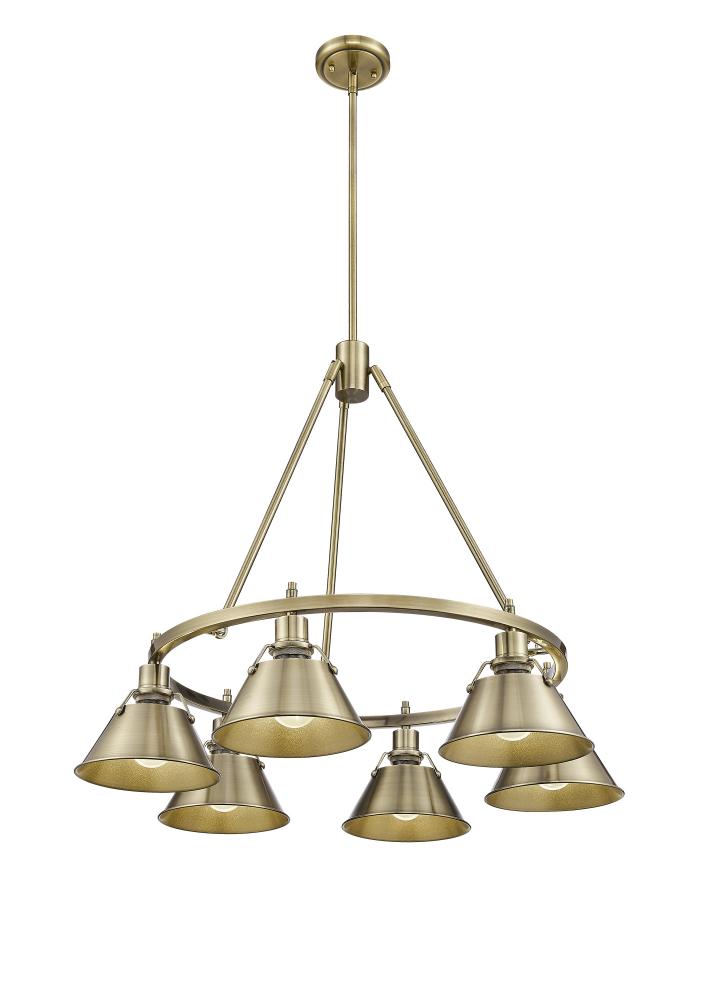 Orwell 6-Light Chandelier in Aged Brass