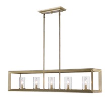 Golden Canada 2073-LP WG-CLR - Smyth 5 Light Linear Pendant in White Gold with Clear Glass