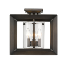 Golden Canada 2073-SF12 GMT-CLR - Smyth Semi-Flush (Low Profile) in Gunmetal Bronze with Clear Glass