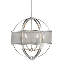 Golden Canada 3167-6 PW-PW - Colson PW 6 Light Chandelier (with shade) in Pewter