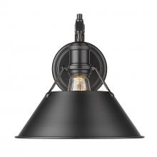 Golden Canada 3306-1W BLK-BLK - Orwell BLK 1 Light Wall Sconce in Matte Black with Matte Black shade