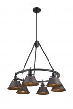 Golden Canada 3306-6 BLK-RBZ - Orwell 6-Light Chandelier in Matte Black with Rubbed Bronze