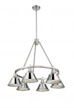 Golden Canada 3306-6 PW-CH - Orwell 6-Light Chandelier in Pewter with Chrome