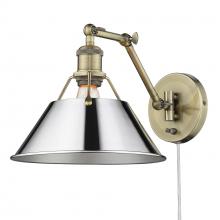 Golden Canada 3306-A1W AB-CH - Orwell Articulating Wall Sconce in Aged Brass with Chrome