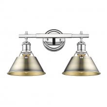 Golden Canada 3306-BA2 CH-AB - Orwell 2-Light Vanity Light in Chrome with Aged Brass