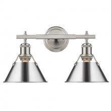 Golden Canada 3306-BA2 PW-CH - Orwell 2-Light Vanity Light in Pewter with Chrome