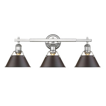 Golden Canada 3306-BA3 CH-RBZ - Orwell CH 3 Light Bath Vanity in Chrome with Rubbed Bronze shades