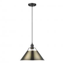 Golden Canada 3306-L BLK-AB - Orwell 14" Wide Large Pendant in Matte Black with Aged Brass