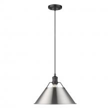 Golden Canada 3306-L BLK-PW - Orwell BLK Large Pendant - 14&#34; in Matte Black with Pewter shade