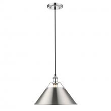 Golden Canada 3306-L CH-PW - Orwell CH Large Pendant - 14&#34; in Chrome with Pewter shade