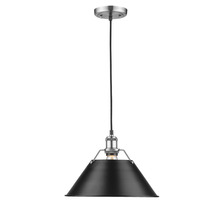 Golden Canada 3306-L PW-BLK - Orwell 14" Wide Large Pendant in Pewter with Matte Black