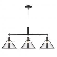 Golden Canada 3306-LP BLK-CH - Orwell 3-Light Linear Pendant in Matte Black with Chrome