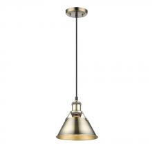 Golden Canada 3306-S AB-AB - Orwell AB Small Pendant - 7&#34; in Aged Brass with Aged Brass shade