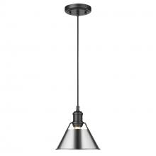 Golden Canada 3306-S BLK-CH - Orwell BLK Small Pendant - 7&#34; in Matte Black with Chrome shade