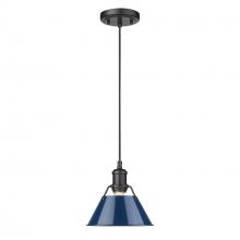 Golden Canada 3306-S BLK-NVY - Orwell BLK Small Pendant - 7&#34; in Matte Black with Matte Navy shade