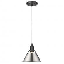 Golden Canada 3306-S BLK-PW - Orwell BLK Small Pendant - 7&#34; in Matte Black with Pewter shade