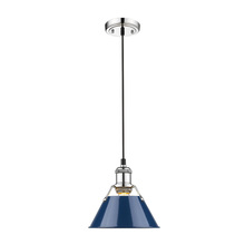 Golden Canada 3306-S CH-NVY - Orwell CH Small Pendant - 7&#34; in Chrome with Matte Navy shade