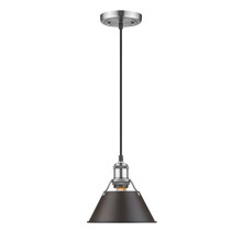 Golden Canada 3306-S PW-RBZ - Orwell PW Small Pendant - 7&#34; in Pewter with Rubbed Bronze shade