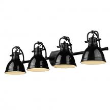 Golden Canada 3602-BA4 BLK-BK - Duncan BLK 4 Light Bath Vanity in Matte Black with Black Shades Shade