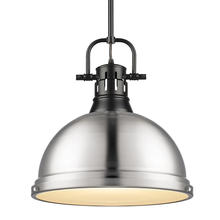 Golden Canada 3604-L BLK-PW - Duncan Large Pendant with Rod