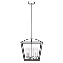 Golden Canada 4309-3P BLK-SD - Mercer 3 Light Pendant in Matte Black with Chrome accents and Seeded Glass