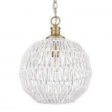 Golden Canada 6933-M BCB-WR - Florence BCB Medium Pendant in Brushed Champagne Bronze with Bleached White Raphia Rope Shade