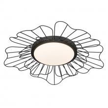 Golden Canada 9132-FM24 NB-OP - Yasmin NB Flush Mount - 24&#34; in Natural Black with Opal Glass Shade