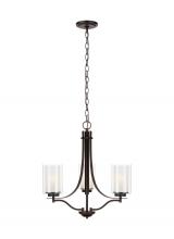 Generation Lighting 3137303-710 - Elmwood Park traditional 3-light indoor dimmable ceiling chandelier pendant light in bronze finish w