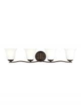 Generation Lighting 4439004EN3-710 - Emmons traditional 4-light LED indoor dimmable bath vanity wall sconce in bronze finish with satin e