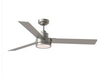 Generation Lighting 3JVR58BSD - Jovie 58&#34; Dimmable Indoor/Outdoor Integrated LED Brushed Steel Ceiling Fan with Light Kit, Handh