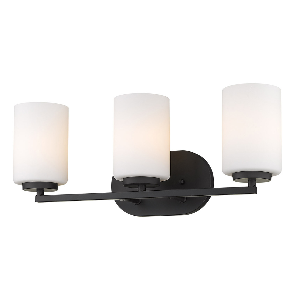 Manhattan 3 Light Bath Vanity in Matte Black