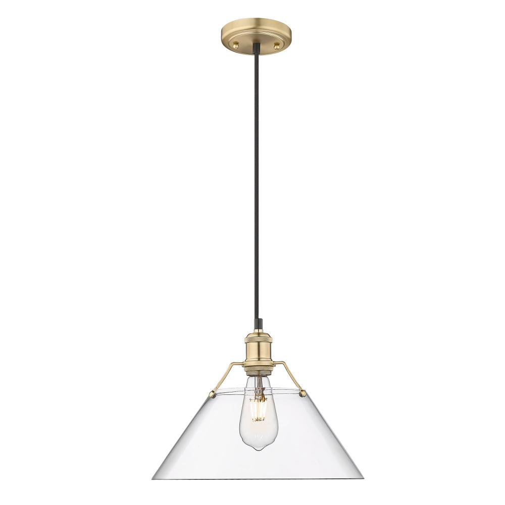 Orwell BCB Large Pendant - 14&#34; in Brushed Champagne Bronze with Clear Glass