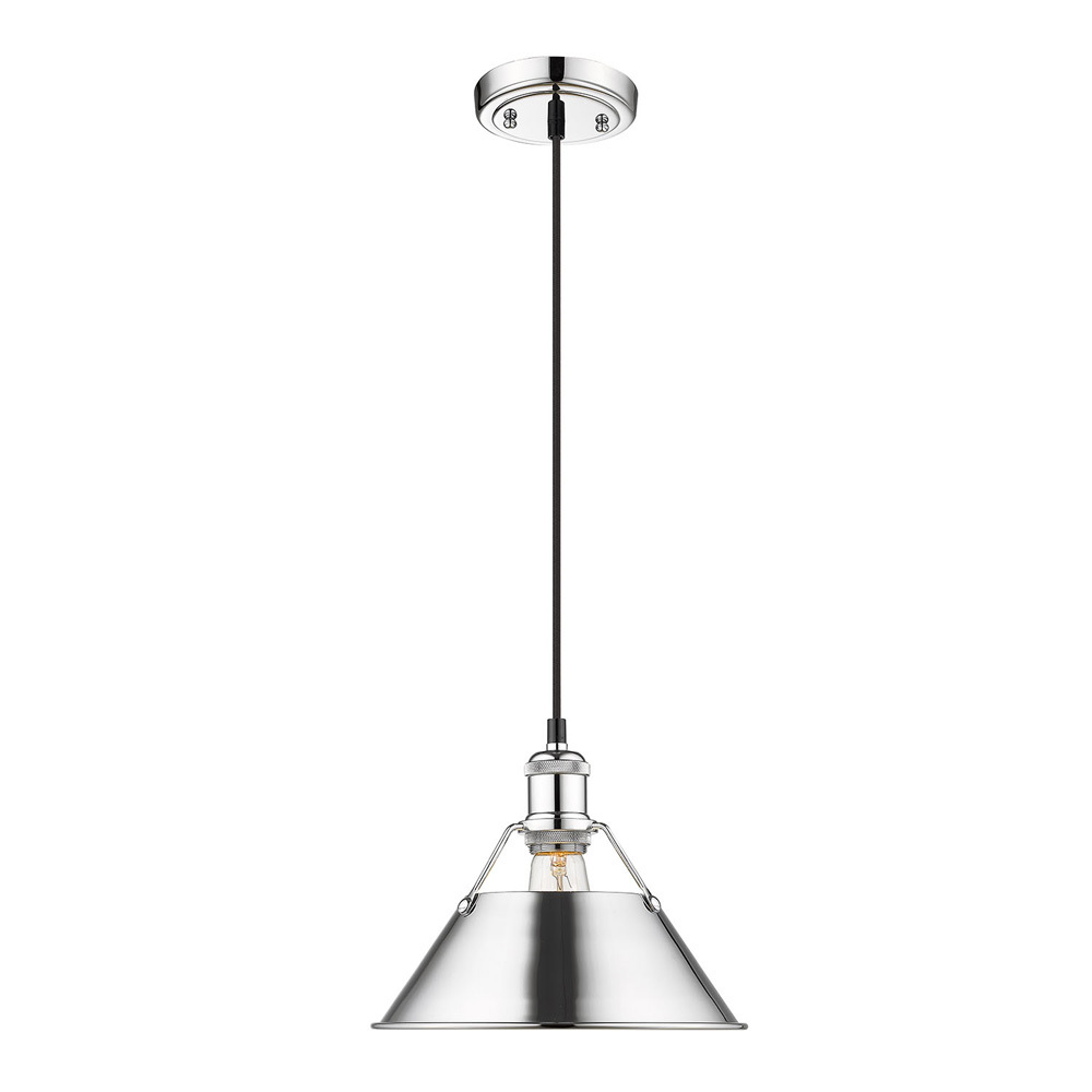 Orwell CH Medium Pendant - 10&#34; in Chrome with Chrome shade