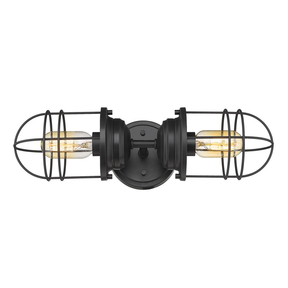 Seaport 2-Light Wall Sconce in Matte Black