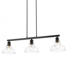 Golden 0305-LP BLK-CLR - Carver Linear Pendant in Matte Black