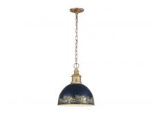 Golden 0809-M VG-ANVY - Alison 1-Light Pendant in Vintage Gold with Antique Matte Navy