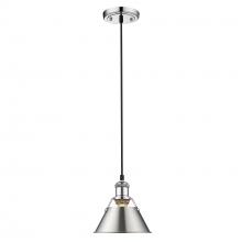 Golden 3306-S CH-PW - Orwell CH Small Pendant - 7&#34; in Chrome with Pewter shade