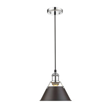 Golden 3306-S CH-RBZ - Orwell 7.5&#34; Wide Small Pendant in Chrome with Rubbed Bronze