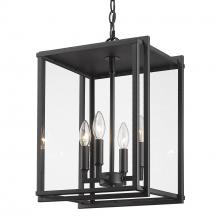 Golden 6071-O4P NB-CLR - Tribeca Outdoor 4 Light Pendant in Natural Black