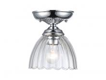 Golden 6952-SF7 CH-CLR - Audra 1-Light Semi-Flush in Chrome with Clear Glass