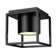 Golden 9092-FM7 BLK-BLK - Desmond Flush Mount - 7&#34; in Matte Black with Matte Black Shade