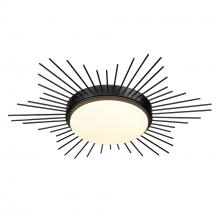 Golden 9126-FM18 BLK-OP - Kieran Flush Mount - 18&#34; in Matte Black with Opal Glass Shade