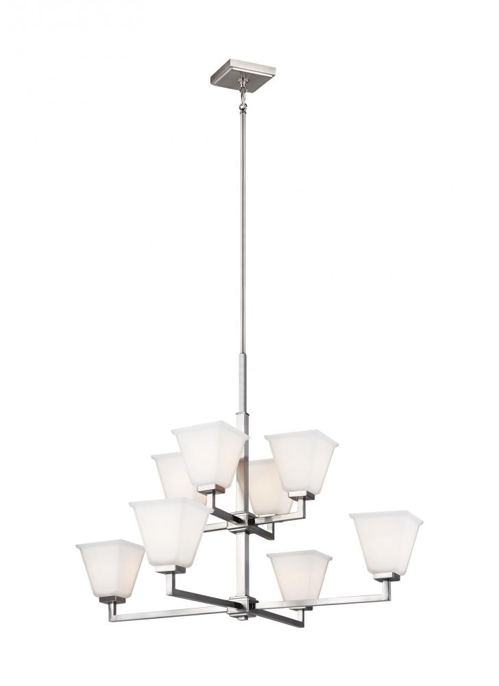 Ellis Harper transitional 8-light indoor dimmable ceiling chandelier pendant light in brushed nickel