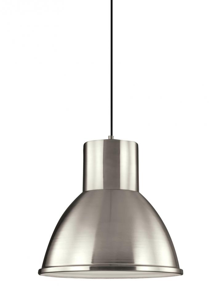 Division Street contemporary 1-light LED indoor dimmable ceiling hanging single pendant light in bru