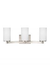 Generation Lighting 4439103EN3-962 - Hettinger transitional 3-light LED indoor dimmable bath vanity wall sconce in brushed nickel silver